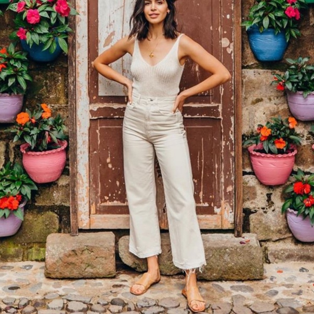 AMO Ava high rise crop wide leg jeans
